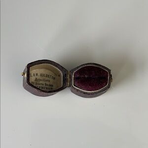 Antique Jewelry Case with Burgundy Velvet Interior